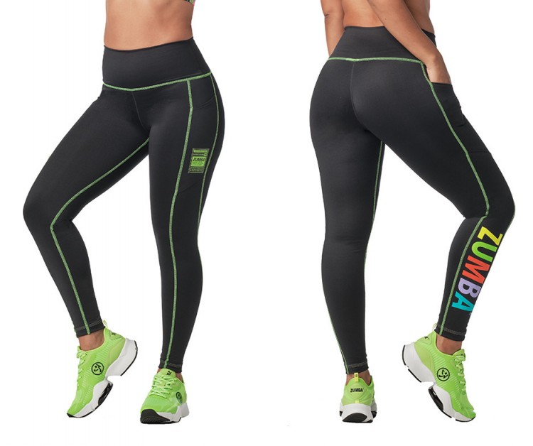 РАСПРОДАЖА! Zumba EST. 01 High Waisted Ankle Leggings With Pockets
