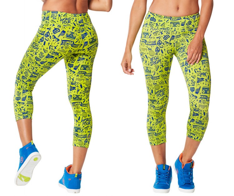 City Swag Perfect Capri Leggings Zumba Green
