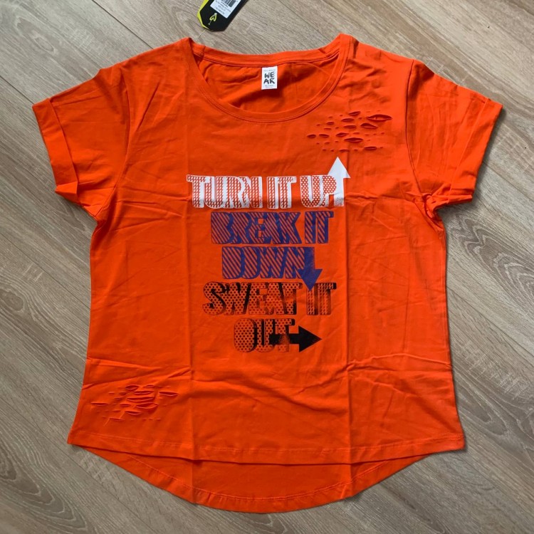 Dance It Out Ripped Long Tee Orange
