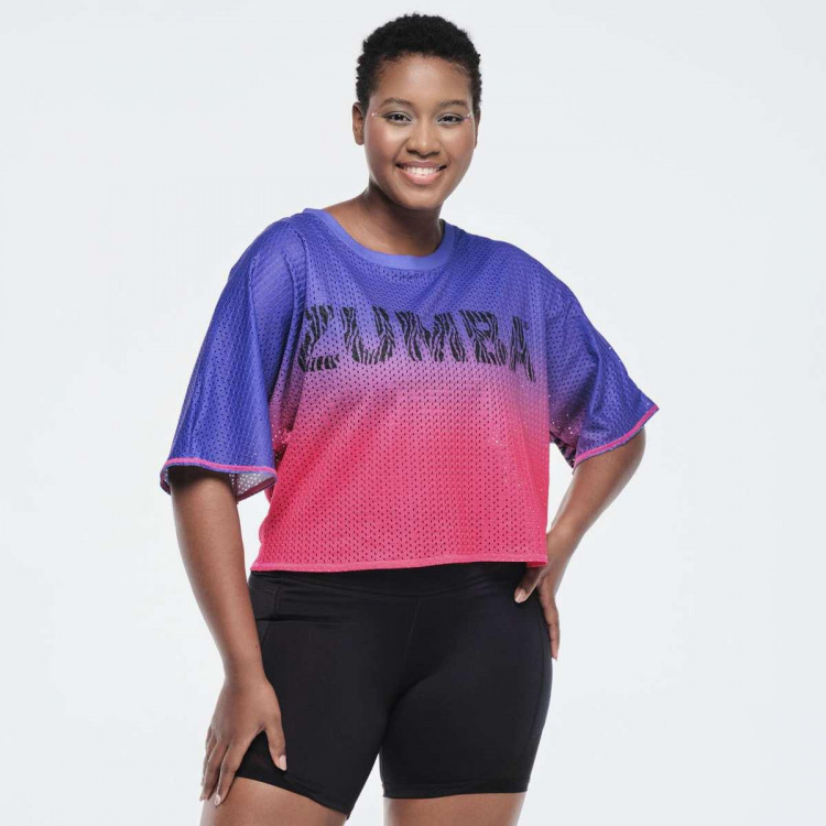 Funscape Boxy Dolman Crop Top Purple
