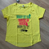Dance It Out Ripped Long Tee Yellow