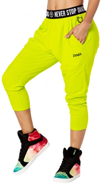 Never Stop Dancing Harem Capri Pants Zumba Green