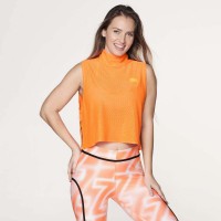 Zumba Energy Sleeveless Crop Top Orange