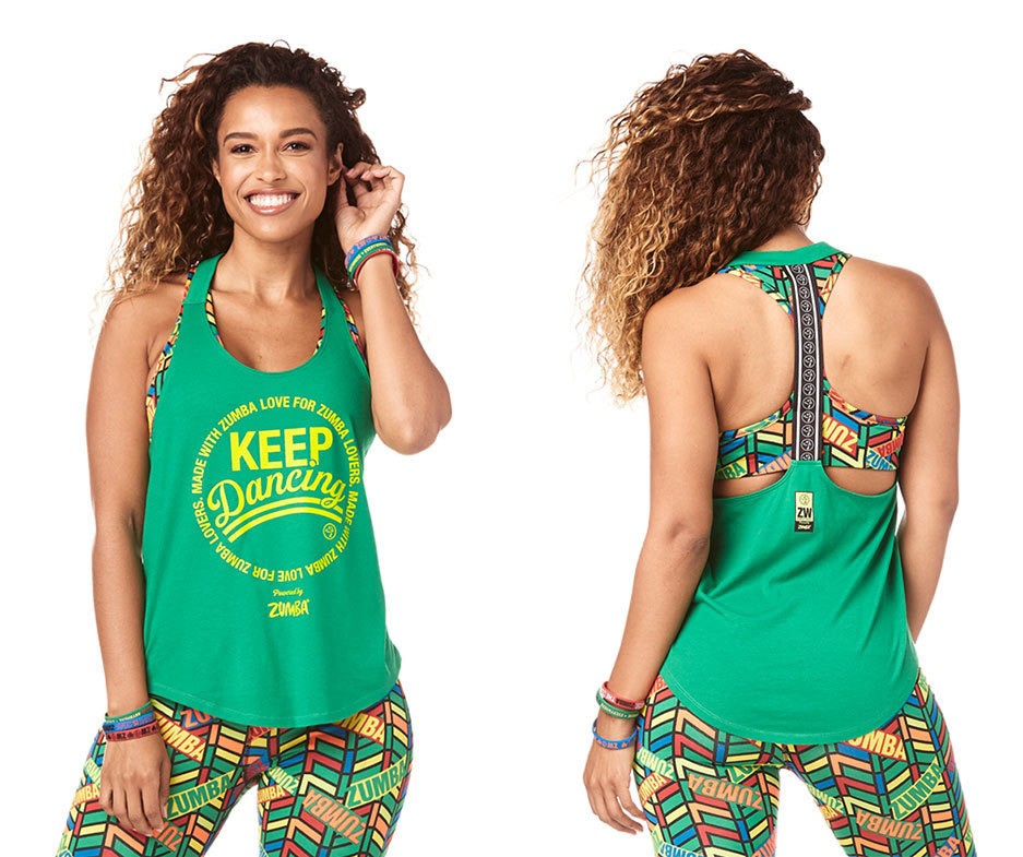 Zumba Keep Dancing Tank Green