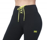 Zumba Dance Co. Laced Up Waistband Ankle Leggings Black
